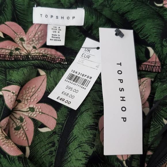 Topshop | Hibiscus Floral Halter Neck Midi Dress 4 - Picture 6 of 8